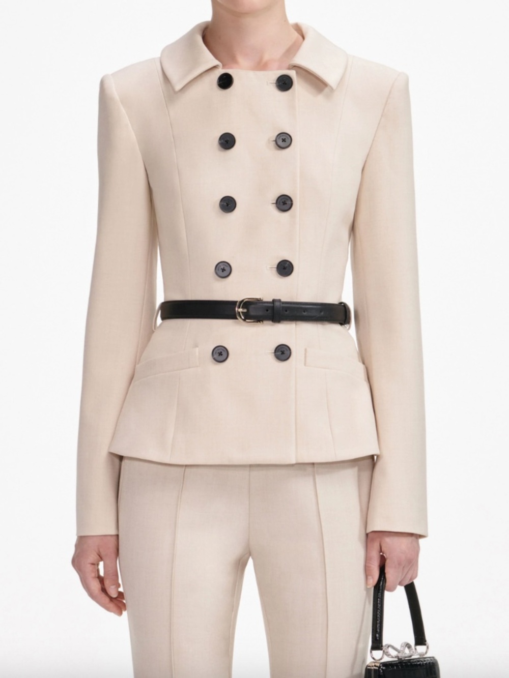 self-portrait Beige Twill Jumpsuit SS2026 - Size: US8 - MSRP $755 - NWT - Picture 4 of 5